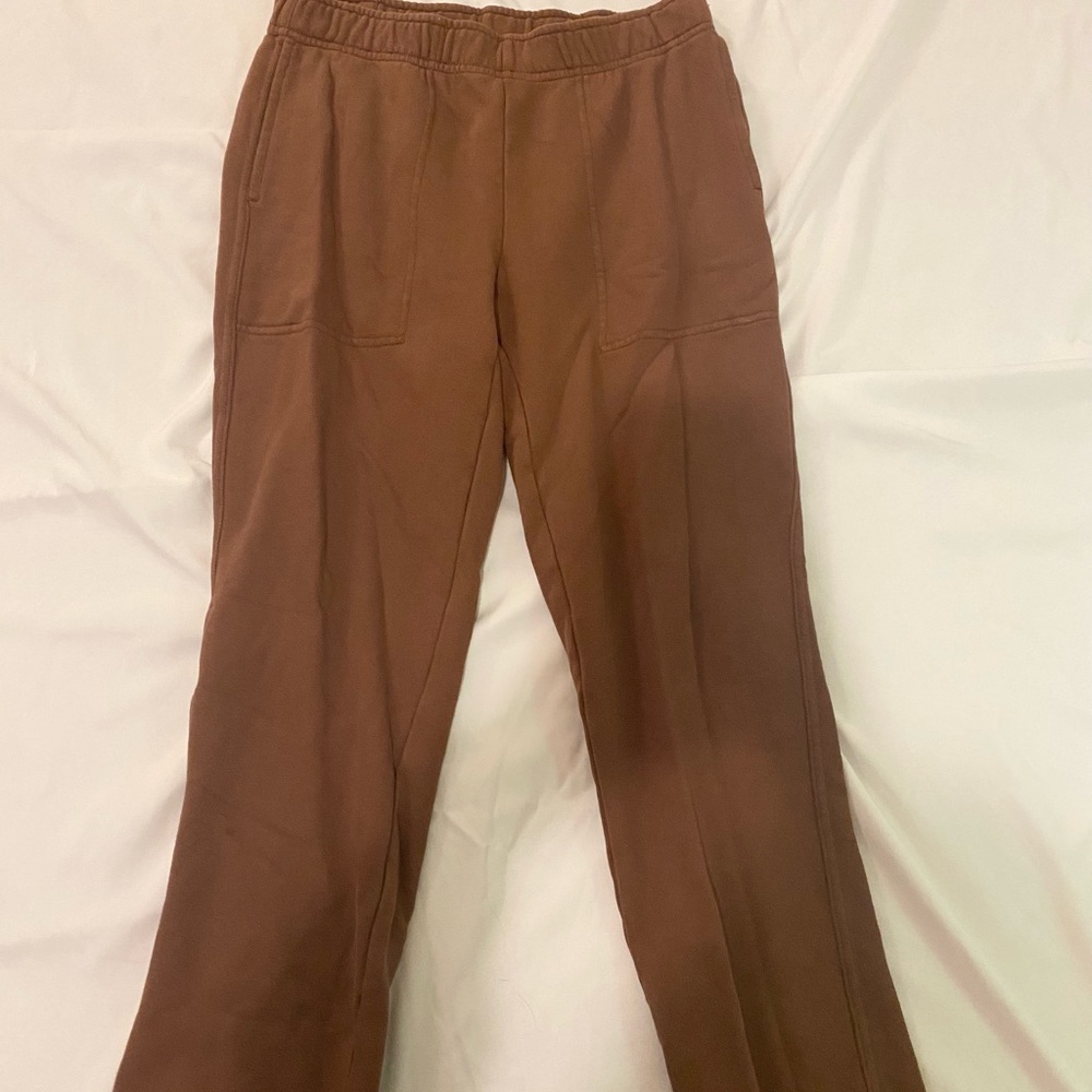 brown aerie cutoff sweatpants